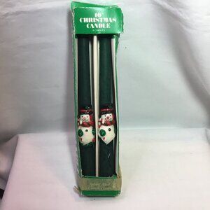 Vintage Christmas Snowman 10” Sculptured Taper Candles - 2 Candles